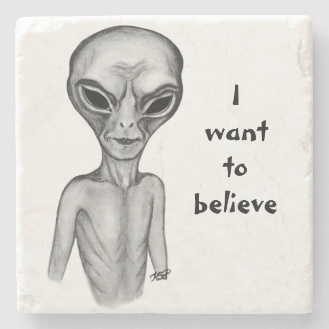 Grått Alien, jag vill tro Stenunderlägg (Framsidan)