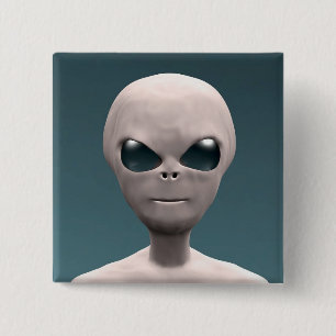 Grått Alien Knapp