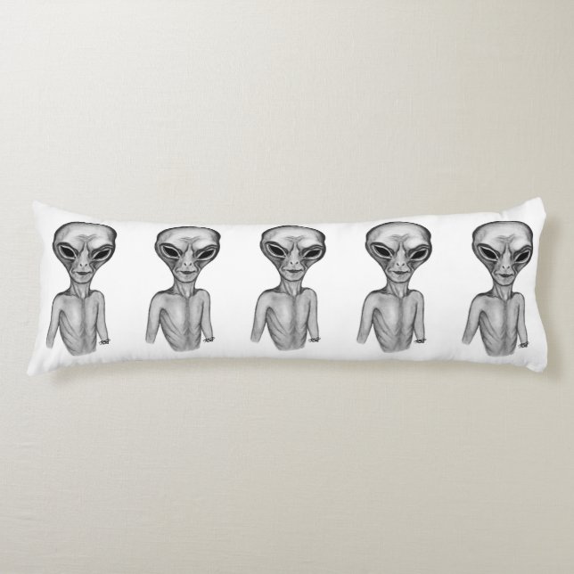 Grått Alien Kroppskudde (Framsidan)