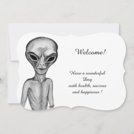 Grått Alien, lägg till texten Inbjudningar