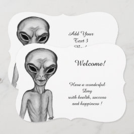 Grått Alien, lägg till texten Inbjudningar