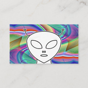 Grått Alien Line Teckning Visitkort