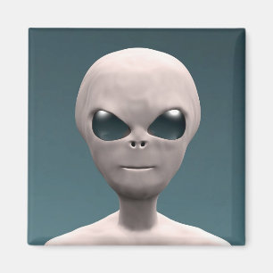 Grått Alien Magnet