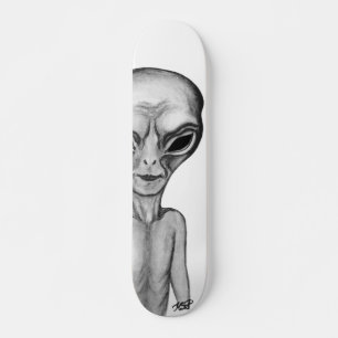 Grått Alien Mini Skateboard Bräda 18,5 Cm
