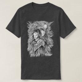 Grått Alien Monster Art Pen Teckning T-Shirt
