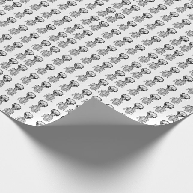 Grått Alien Presentpapper (Hörn)