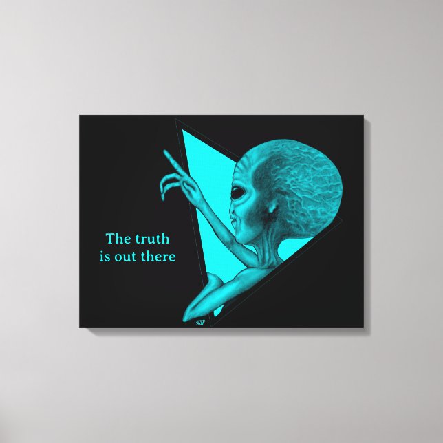 Grått Alien, sanningen finns där ute Canvastryck (Framsida)