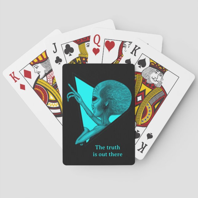 Grått Alien, sanningen finns där ute Casinokort (Baksidan)