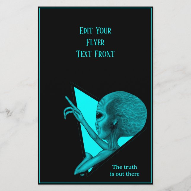 Grått Alien, sanningen finns där ute Flygblad (Framsidan)