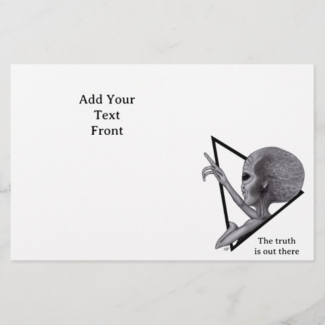 Grått Alien, sanningen finns där ute Flygblad (Framsidan)