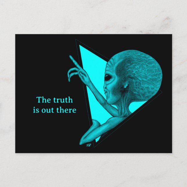 Grått Alien, sanningen finns där ute Helg Vykort (Framsida)
