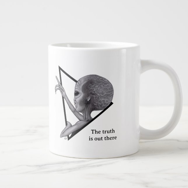 Grått Alien, sanningen finns där ute Jumbo Mugg (Höger)
