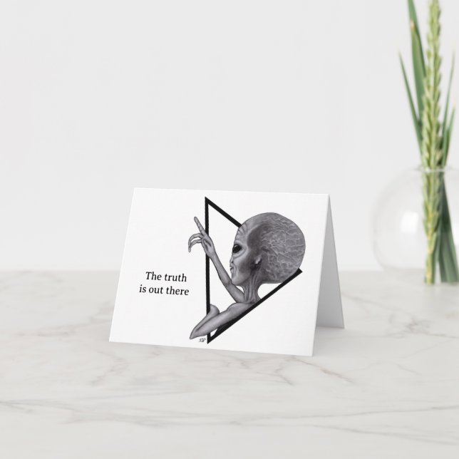 Grått Alien, sanningen finns där ute Kort (Framsida)