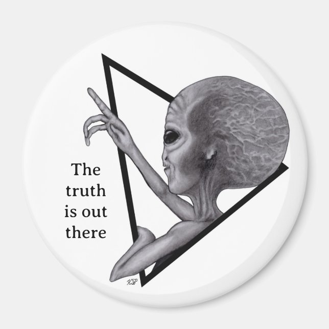 Grått Alien, sanningen finns där ute Magnet (Framsidan)