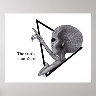 Grått Alien, sanningen finns där ute Poster