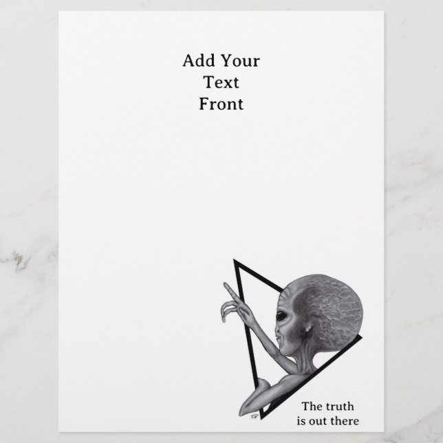 Grått Alien, sanningen finns där ute Reklamblad (Framsidan)