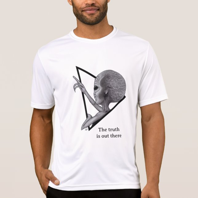 Grått Alien, sanningen finns där ute T Shirt (Framsida)