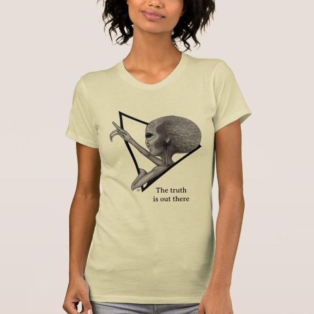 Grått Alien, sanningen finns där ute T Shirt (Framsida)