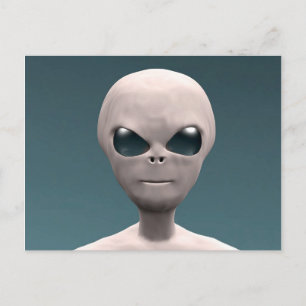 Grått Alien Vykort