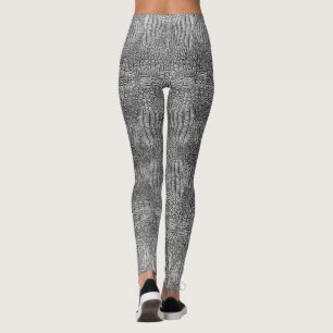Grått Alligator Leather Leggings