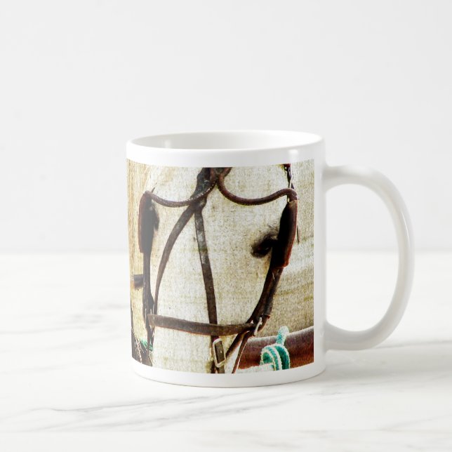 Grått Amish Buggy Horse Kaffemugg (Höger)