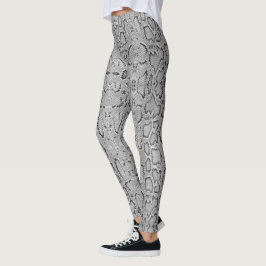 Grått Anaconda Snakeskin Leggings