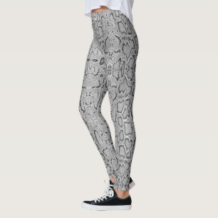 Grått Anaconda Snakeskin Leggings