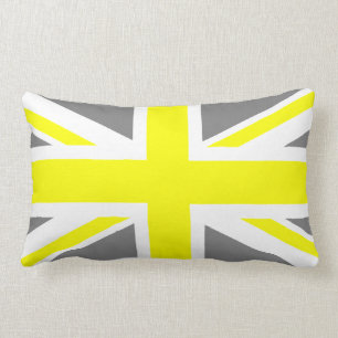 Grått and Gult Union Jack Lumbarkudde