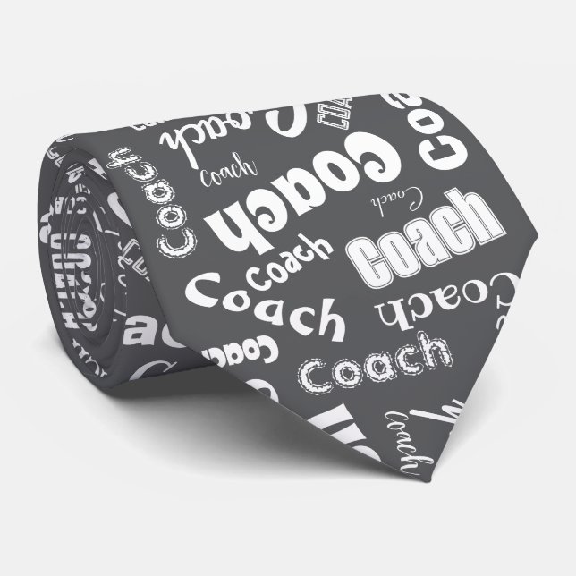 Grått and White Personlig Coach Gift Namn Art Slips (Rullad)