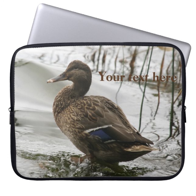Grått anka på mörken sjö laptop fodral (Framsidan)