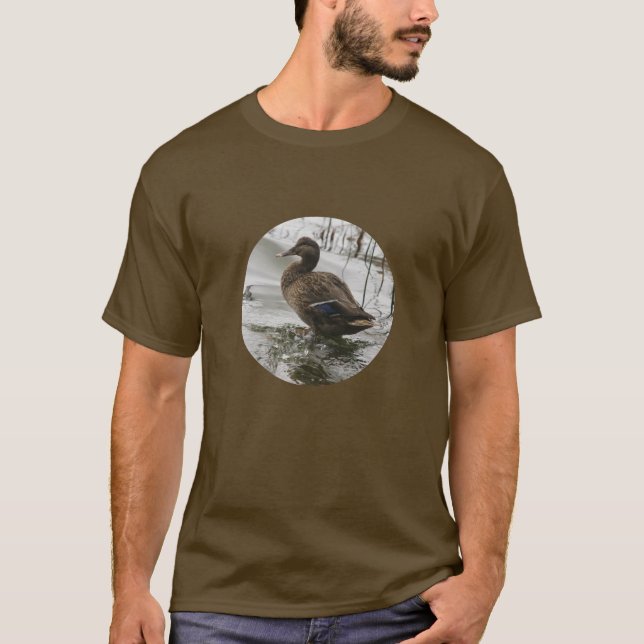 Grått anka på mörken sjö t shirt (Framsida)
