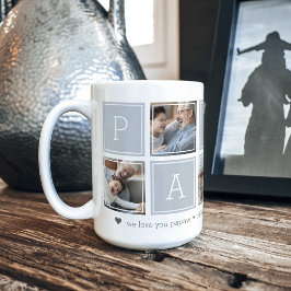 Grått | Anpassningsbar Papaw 5 Photo Colorblock Co Kaffemugg