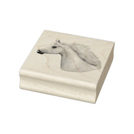 Grått Arabian Horse Rubber Frimärke Stämpel