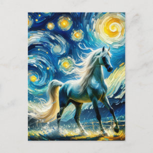 Grått Arabian Horse Van Gogh Vykort