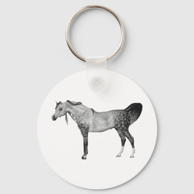 Grått Arabian Keychain Nyckelring (Framsida)