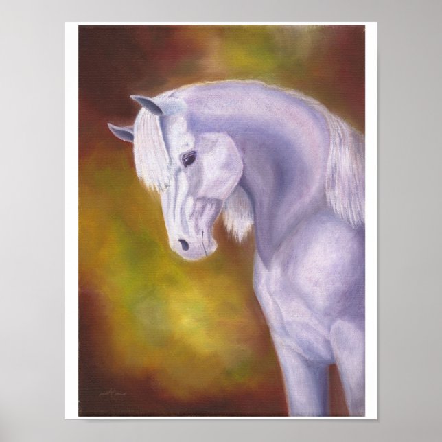 Grått Arabian mare print 11"x14" Poster (Framsidan)