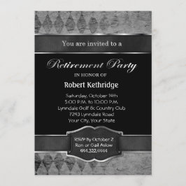 Grått Argyle Classic Pension Party-inbjudningar Inbjudningar