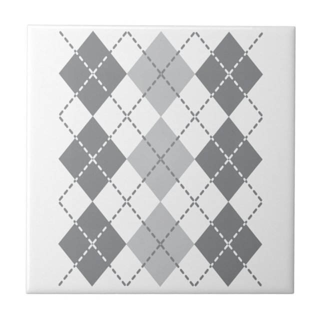 Grått Argyle Kakelplatta (Framsidan)