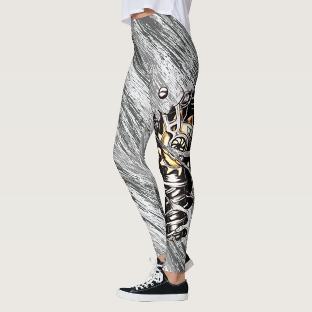 Grått armékamo med macine leg leggings (Vänster)