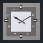 Grått Art Deco Fyrkantig Klocka<br><div class="desc">Underbar utformning. Du kommer att kärlek det som andra. Du kan fritt använda designen för andra produkter eller lägga till text. Följ mig för mer. Tack. Ha en trevlig dag.</div>