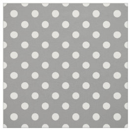 Grått Ash White Polka dots Textile Tyg