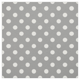 Grått Ash White Polka dots Textile Tyg