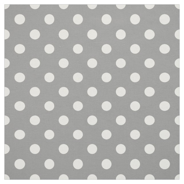 Grått Ash White Polka dots Textile Tyg (Provkarta)