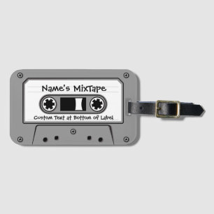 Grått Audio-kassettband Bagagebricka