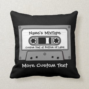 Grått Audio-kassettband Kudde