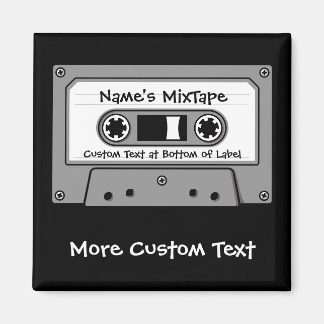 Grått Audio-kassettband Magnet (Framsidan)