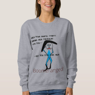 Grått Auntie Kärlek Basic Sweatshirt Boomeranged T Shirt