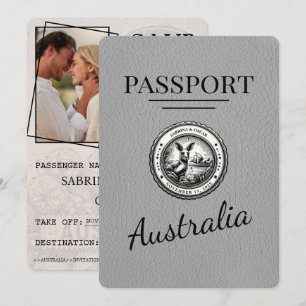 Grått Australiens pass Spara datum Datumet