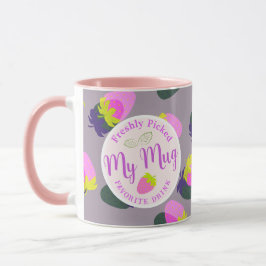 Grått av jordgubbar mugg