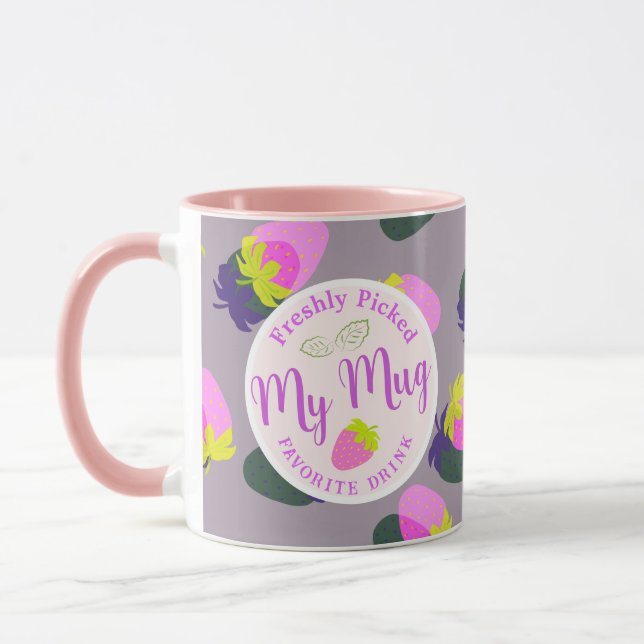 Grått av jordgubbar mugg (Vänster)